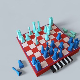 Resim Çok Renkli Küçük Satranç Takımı No. 7 