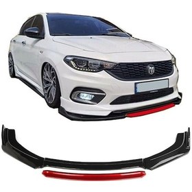 Resim Fiat Egea Ön Tampon Altı Lip 4 Parça (Kırmızı) 