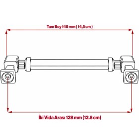 Resim Badem10 Talas Düz Antik Bakır Çekmece Dolap Kulp 128 mm Metal Mobilya Mutfak Banyo Vestiyer Kulbu 