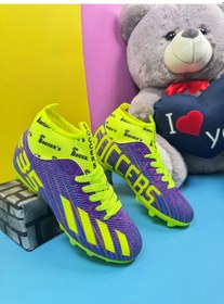Resim Erkek Çocuk Halısaha Çoraplı Çivisiz Futbol Spor Ayakkabısı F35hs Mor-sarı 