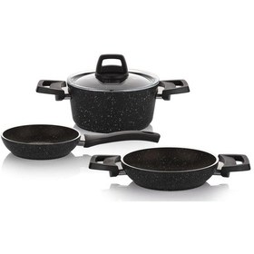 Resim Acar Easy Cook 4 Parça Granit Tencere Takımı Mavi Xkt-21-0397/4 