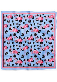 Resim Flamingo Desen Bandana/fular Mavi 