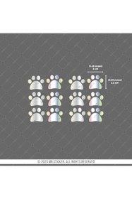 Resim Bay Etiket HLG95 Hologram Kedi Patileri Etiket Seti 12li Set 