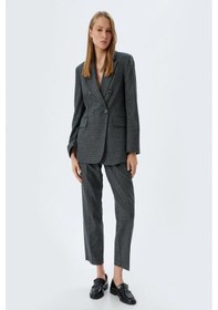 Resim Koton Oversize Blazer Ceket Kruvaze Ters Yaka Kapaklı Cepli Düğmeli 001 