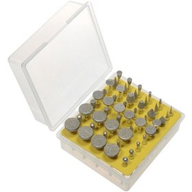 Resim Lemestar 50 Adet Elmas Kaplı Döner Taşlama Uç Seti - 1/8 İnç Şaft Metal Oyma Parlatma Aks,gümüş 