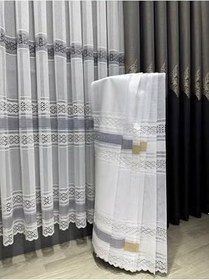 Resim Ev Depo Home Taç Aplik Örme Seyrek Pile Tül Perde Tek Kanat TRVAPLK114805EKRGRISYRK, Gri, 280 x 260 