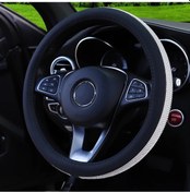 Resim 1 Elmas-encrusted Flaş Blingblingpu Deri Döngü Araba Direksiyon Kılıfı Uyar Black Black 