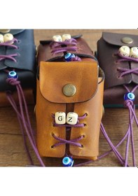 Resim Sumerian Leather Craft Deri Sigara Kılıfı Kişiye Özel Cat Sarısı 