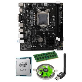Resim CoreX i3 2100 3.10GHz 8GB RAM H61 WiFi CPU Fan Bundle Anakart Komple SET 