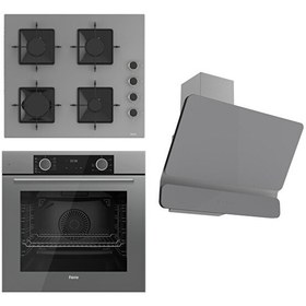 Resim Fryart SS Serisi Gri Ankastre Set (SS208 - XE63CPR - D082) 