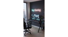 Resim Hey Modüler Mobilya 120 cm Gaming Profesyonel Oyuncu Masası Siyah Tabla, Siyah Metal Ayaklı Hey Gaming 