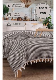 Resim Battaniye Pamuk Piramid 180x200 Cm Yeşil 