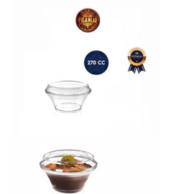 Resim figanlar ambalaj Sert Plastik Kristal Yuvarlak Tatlı Kasesi Kapaklı 270cc 25 Adet 