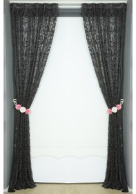 Resim Sultan 2 Model Antrasit Renk Pileli Fon Perde 75x260 Cm Antrasit 