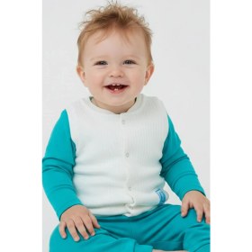 Resim Breeze Erkek Bebek Yelek Çıtçıtlı Sevimli Bebek Armalı 4 Ay-4 Yaş, Ekru 