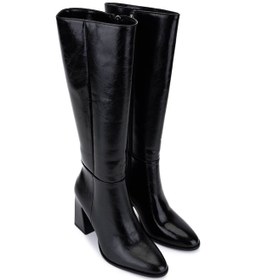 Resim Tamer Tanca Kadın Suni Deri Siyah Deri Topuklu Çizme 891 1500 Bn Czm Sk25-26 Sıyah Dr Siyah 