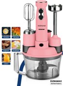 Resim woodhub Pembe Çok Fonksiyonlu 1000W Mutfak Robotu, Bakır Motor, Hız Ayarlı, Çok Amaçlı Set 