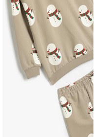 Resim Koton Erkek Bebek Eşofman Takımı Kardan Adam Baskı Detaylı Pamuklu Çok Renkli 