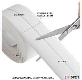 Resim Ens Spot 3.2 M Banyo Küvet Mutfak Lavabo Su Sızdırmaz Bant Su Geçirmez Kenar Bandı Sızdırmazlık Bantı (Beyaz) 