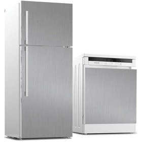 Resim Buzdolabı Ve Bulaşık Makinası Beyaz Eşya Sticker Kaplama Metalik 