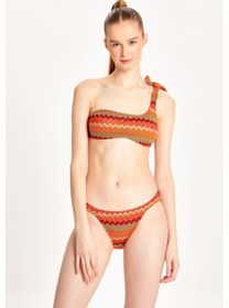 Resim Too Salty Swimwear Kadın Bordo Dantelli Tek Omuz Bikini Takımı 24s120st Bordo 