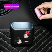 Resim 1 Adet Mickey ve Minnie Çöp Kutusu, Çekmeli Poşet Tutuculu Araçlar İçin Kompakt Depolama Kutusu - Sevimli Kırmızı Kurdele Tasarımı & "Merhaba" Yazılı | 1 Rulo Çöp Torbası Dahil | Araç Atık Toplama Çöpi | Karakter Temalı Araba Çöp Kovası | Tatil veya Doğum Günü Hediyesi İçin Mükemmel 