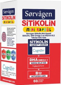Resim Sorvagen Smart Mini Kapsül Sitikolin Dha Omega 3 ve B12 60 Kapsül 