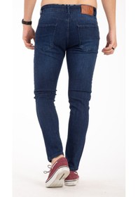 Resim Erkek Mavi Slim Fit Likralı Jean Kot Pantolon 1121-Mavi 