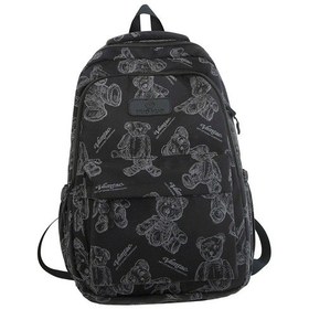 Resim Suntek Erkek Kadın Sırt Çantası Yan Cepler Naylon Çantaları Siyah 