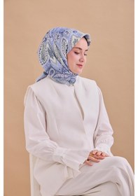 Resim Silk Home Twill İpek Eşarp 11476-13 Mavi Lila, Beyaz, Haki, Mor, Su Yeşili 