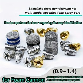 Resim 0.9-1.4mm Köpük Tabancası Nozulu ve Köpük Yapıcı File Seti, 3000PSI Yedek Dişli Uçlar ve Filtre Fileleri İçin 3 Parça 