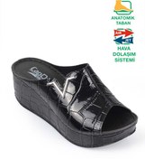 Resim Capone Outfitters Capone 6145 Siyah Kadın Platform V Toka Terlik 