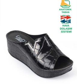 Resim Capone Outfitters Capone 6145 Siyah Kadın Platform V Toka Terlik 