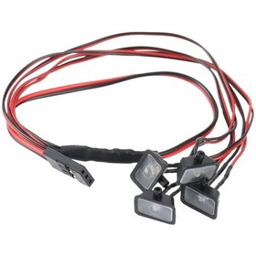 Resim 1/24 Rc Paletli Araba İçin 4 Led Işık Kare Yuvarlak Farlar, Kare 