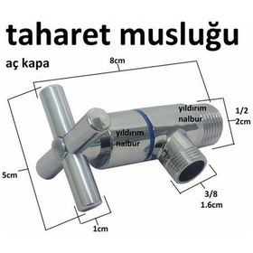 Resim Artı Aç Kapa 4 Kollu Krom Çevirveli Taharet Musluğu 