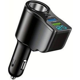 Resim Gaojunshop01 4'ü 1 Arada Usb Type-c Araç Şarj Cihazı Prizli Distribütör 2 Usb Portlu Model B 