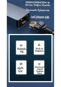 Resim Ugourd 1000-mbps Type-c Rj45 Ethernet Adaptörü 1000 Mbps +100w Şarj Portu İle 2'si 1 Arada Rj45 Lan Ethernet Adaptörü Tip-c Arayüz Cihazları Pc/tablet/mobil Telefon 