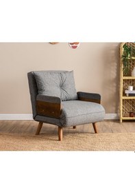 Resim Pafu Cosmo Tekli Katlanır Yataklı Koltuk - Keten Açık Gri Keten Açık Gri 