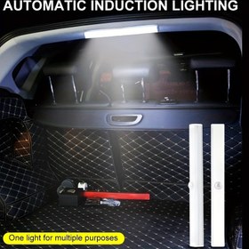 Resim Noel hediyeleri 2023 Araba LED İç Okuma Işığı LED Gece Lambası Araba Tavan Lambası Kablosuz USB Şarj Hareket Sensörü Bagaj Aydınlatma 