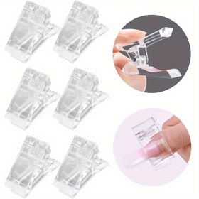 Resim Polygel Tırnak Uzatma Klemens Seti - LED İnşaat Jeli için Hızlı İnşa Tırnak Uçları Klipleri, Manikür Tırnak Sanatı Aracı, Poly Jel Parmak Tırnak Form Sabitleme Klipleri, Koku Yok - 1/5/10/20Pcs Seçeneklerinde Mevcut 