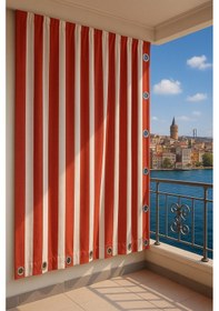 Resim Gencer Home Balkon Perdesi Kuş Gözü Ölçü Seçenekli Kırmızı Kırmızı 