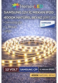 Resim Samsung Şerit Led 12v 2835/60 Ledli 4000k İç Mekan Ip20 5 Metre/ Paket 