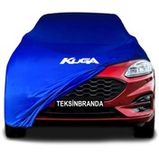 Resim ULTRASHOP Ford Kuga (2019 - ) Mavi Kumaş Araba Brandası Logolu Penye Branda Oto Branda 