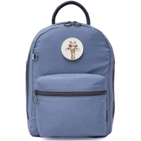 Resim Bobi Mavi Su Geçirmez Bondit Kumaş Geniş Hacimli İllüstrasyonlu Anne Bebek Bakım Sırt Çantası Mavi 