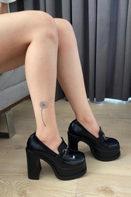 Resim Preshley Kadın Clara Sihay Rugan İnce Tokalı Lofer Model 12 cm Platform Topuklu Ayakkabı 