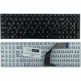 Resim Notespare Asus ile Uyumlu A550ZA, A550ZE, F550, F550C, F550CA, F550CC Notebook Klavye Siyah TR 