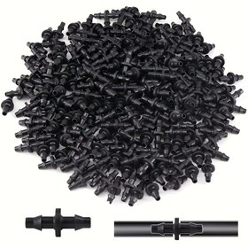 Resim 50/100/200 adet, 4/7 Kürklü Boru Çift Barb PE Boru 1/4 Düz Bağlantı Parçası Damlama Sulama Mikro Püskürtme Sulama Sistemi Bağlantı Aksesuarları 4/7 Çift Kanca 