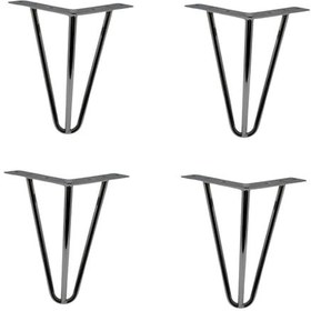 Resim 4 Adet Çubuk Ayak Metal 20 Cm Krom Mobilya Koltuk Ayağı Krom 