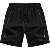 Resim Erkekler için Nefes Alabilen Hızlı Kuruyan Atletik Şortlar - Hafif, Yumuşak Polyester Kumaş ile Bağcıklı Bel, Spor Eğitimi, Günlük Giyim ve Yürüyüş için Düz Renkler, Yürüyüş Giyim | Bağcıklı Şortlar | Hızlı Kuruyan Malzeme 