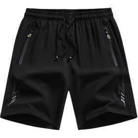 Resim Erkekler için Nefes Alabilen Hızlı Kuruyan Atletik Şortlar - Hafif, Yumuşak Polyester Kumaş ile Bağcıklı Bel, Spor Eğitimi, Günlük Giyim ve Yürüyüş için Düz Renkler, Yürüyüş Giyim | Bağcıklı Şortlar | Hızlı Kuruyan Malzeme 